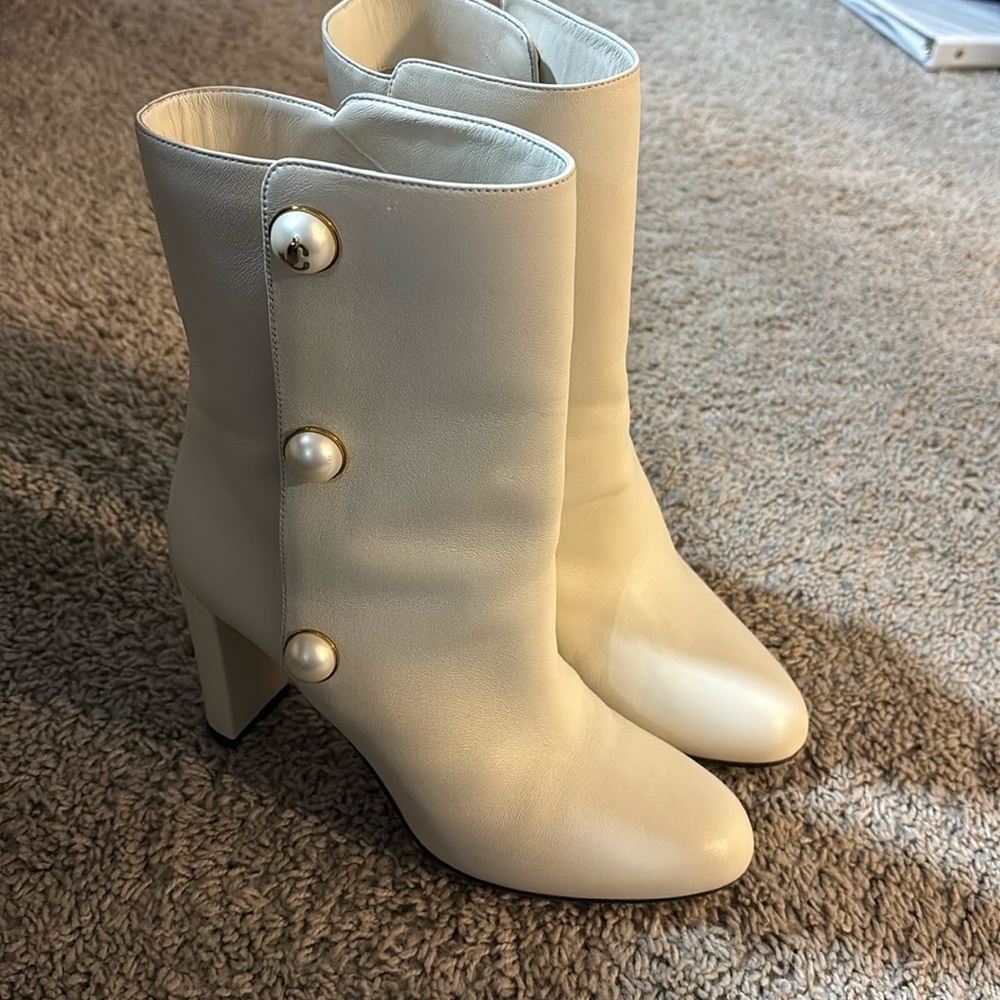 Jimmy Choo Rina 85 Leather Ankle Boots Size 38 (8) NIB